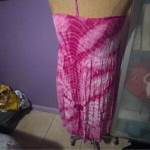 Not Rated Pink Tie-Dye Strapless Dress XL